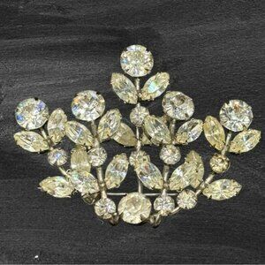 Signed Kramer of New York Rhinestone Brooch
